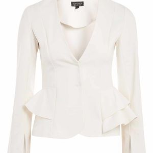 Peplum Topshop Ivory white blazer